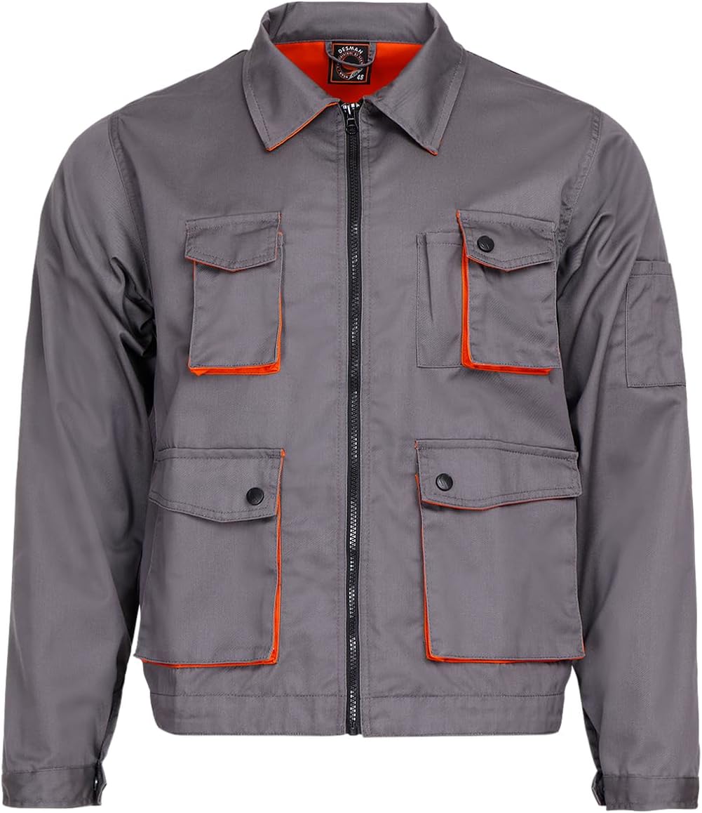 Stenso Desman - Men Multi-Functional Work Jacket - Grey / Orange50