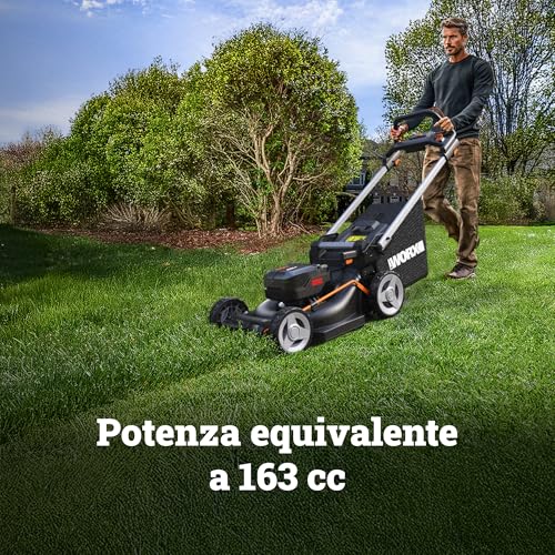 Worx Nitro WG749E Rasaerba 40 V (2 X 20 V) | Powershare | Include 2 Batterie 4 Ah E Caricatore Doppio | 46 Cm Con Trazione | Mulching | 7 Posizioni Di Altezza - 10