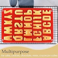 Vista 4 de Molde de silicona para tartas de letras sin BPA, molde de chocolate antiadherente, suave y fácil de desmoldar, molde decorativo rojo de silicona