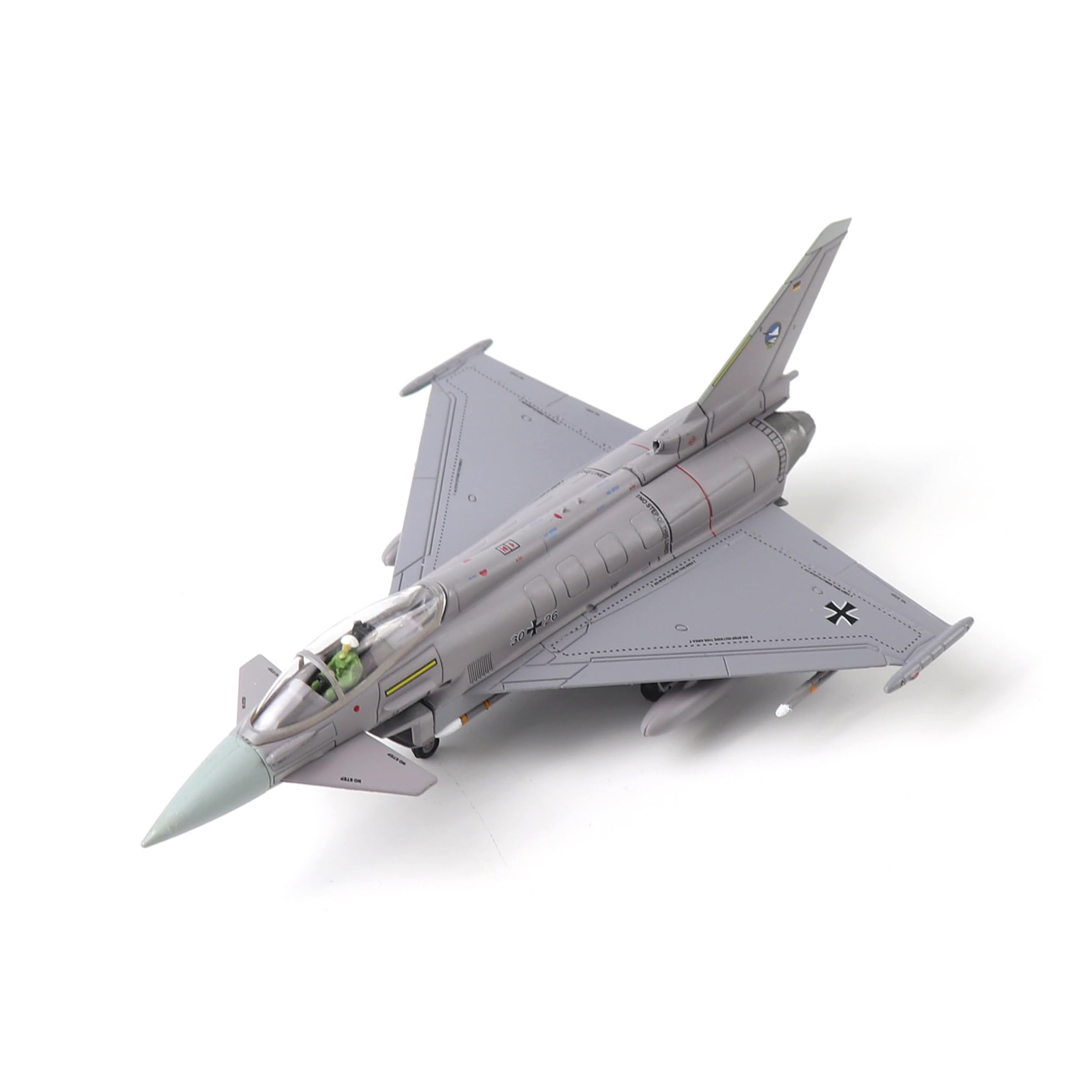 NUOTIE Modelo de Avión a Escala 1/100 del Eurofighter Typhoon EF-2000,Modelo Fundido a Presión de Metal de Avión de Combate Alemán para Regalos y Coleccionables