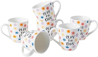 Coffee Mugs Set of 6, 16 Oz Large Ceramic Coffee Cups, Inspirational Cof...