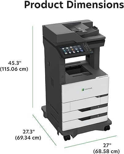 Miniatura 7 de Lexmark Láser monocromático MX826ade, dúplex integrado (impresión de 2 caras), pantalla táctil a color de 10 pulgadas, Energy Star, Volumen de