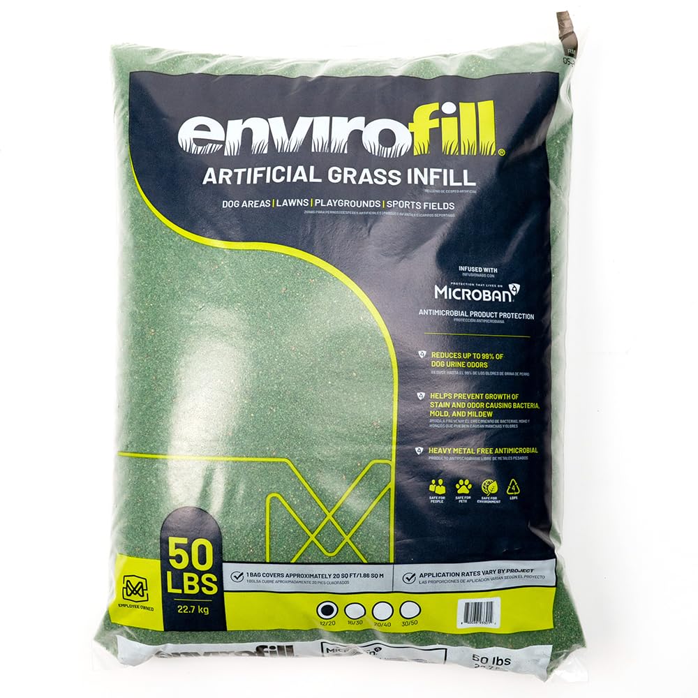 All Turf Mats® Pro-Grade 50lbs 12/20 Coated Green Silica Sand Infill - Elevate Your Synthetic Turf Performance with Premium Material for Enhanced Durability.