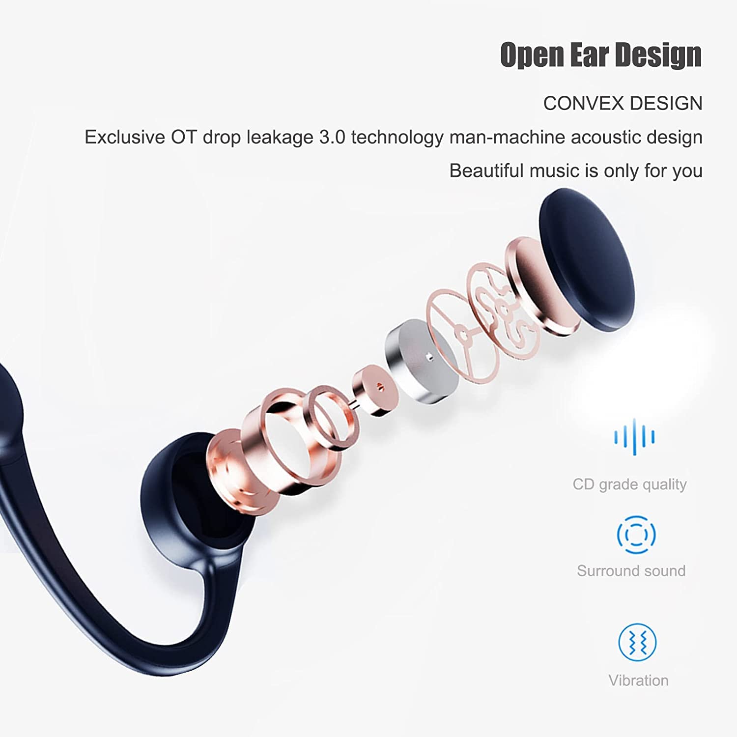 Casque Conduction Osseuse Natation,Casque sans Fil Bluetooth 5.2 avec Microphone, Casque de Natation IPX8 et mémoire 8G intégrée, Lecteur MP3 pour la Natation (Bleu)