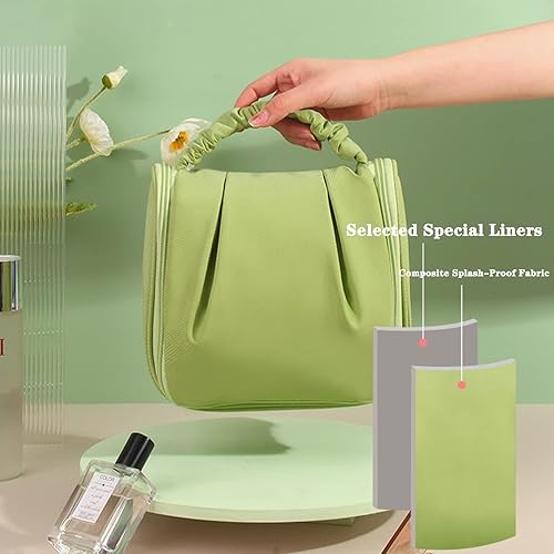 Miniatura 4 de Aoderda Neceser para mujer con gancho para colgar bolsa de cosméticos resistente al agua bolsa de maquillaje de viaje bolsa de aseo de viaje para