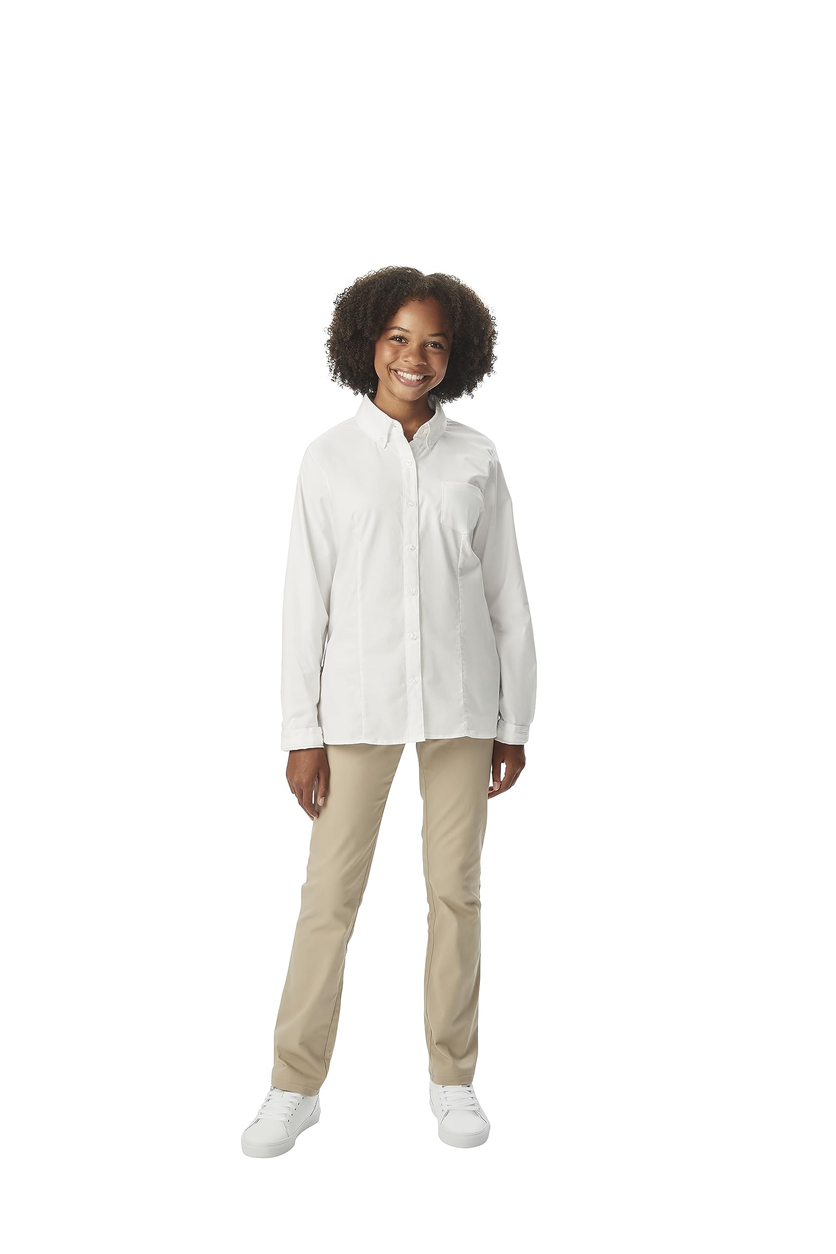 French Toast Womens Long Sleeve Oxford BlouseButton Down Shirt
