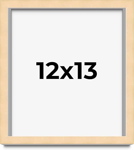 Miniatura 1 de Marco de fotos de madera real beige de 12 x 13 pulgadas de ancho de 0.75 pulgadas  Profundidad del marco interior de 0.5 pulgadas  Marco de fotos