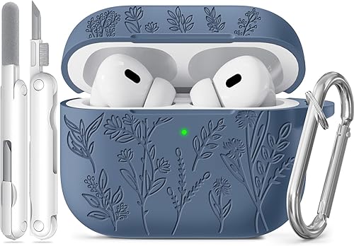 Miniatura 11 de Funda para Airpods Pro 3, Fundas con Grabado de Flores para Apple AirPods Pro de 3ª Generación 2025, Funda de Silicona Suave para Hombres y Mujeres