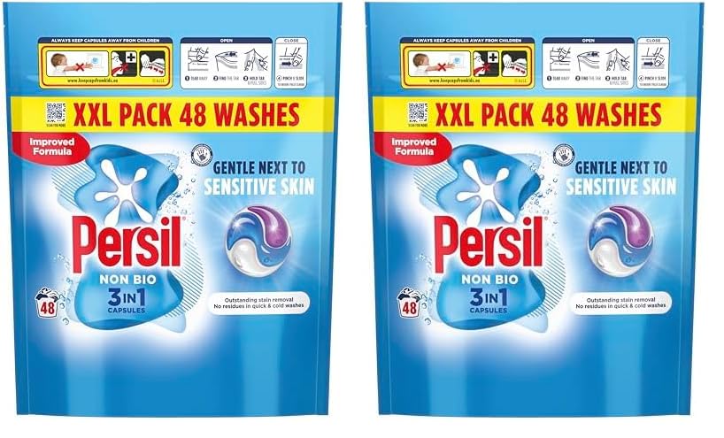 Non Bio 3 in 1 Washing Capsules 48 washes (Pack of 2)