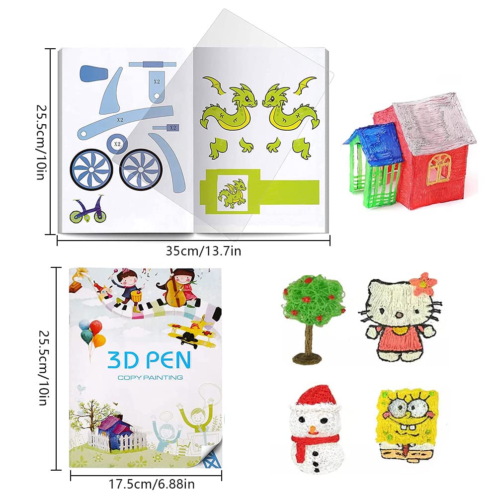 3D Druckstift Vorlage 3D Stift Vorlagen Mädchen 3D Pen Vorlagen Erwachsene Malerei Graffiti-Vorlage für 3D Stift Kinder DIY Geschenk