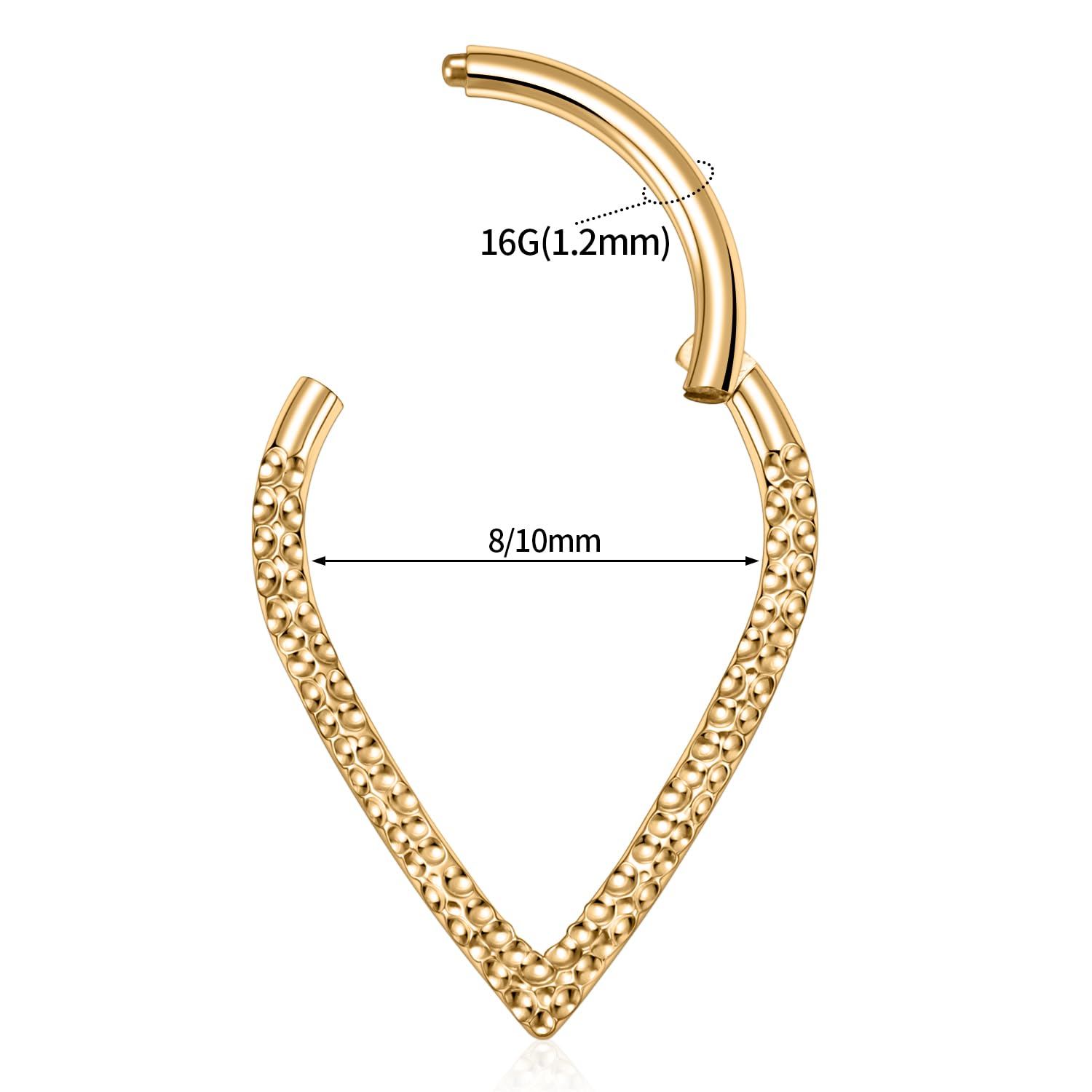 hengkaixuan Teardrop Daith Earrings Septum Jewellery Nose Hoop Ring Surgical Steel Daith Rook Tragus Piercing Jewellery Septum Clicker Ring Small Hoop Earring — view 3