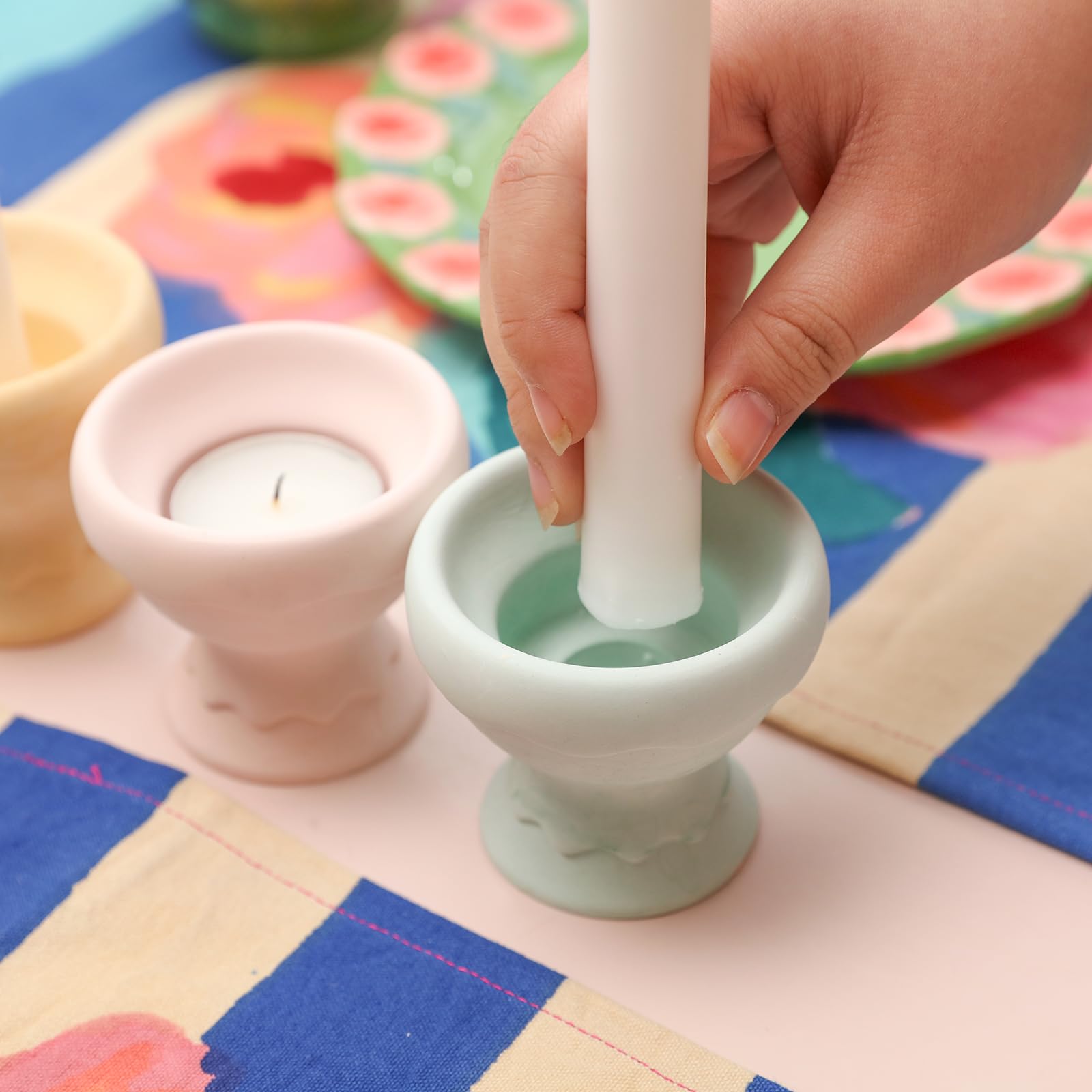 BOOWAN NICOLE Easter Egg Cup Shape Candle Holder Silicone Mold, Tealight & Taper Candlestick Holders Mould for Gift DIY Handmade Home Decorations