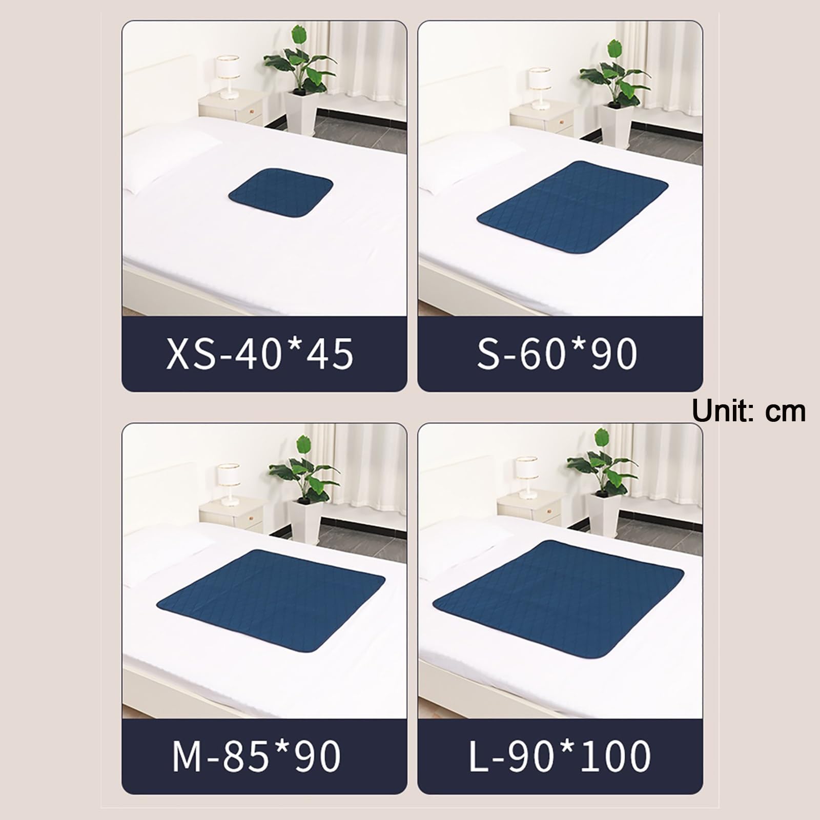 Traverse Letto Anziani Lavabile Assorbenti per Incontinenza Costretti A Letto Telo Impermeabile Letto per Adulti & Uso Ospedaliero Riutilizzabili(85x90cm)