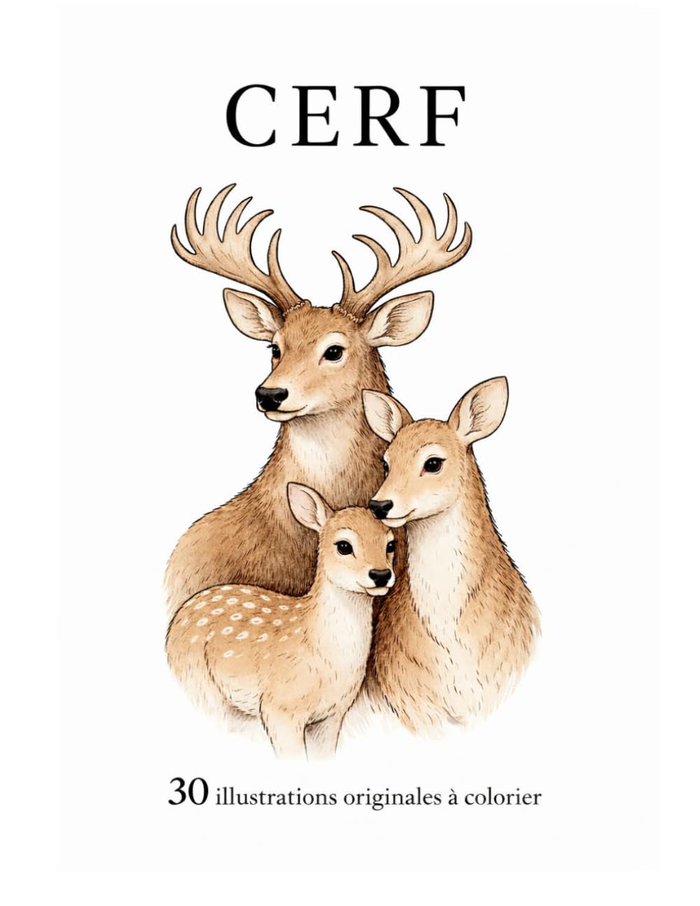 Cerf: 30 illustrations originales à colorier
