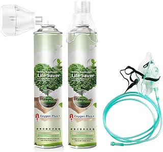 2-Pack Portable Oxygen Tanks with Mask & Tube – Pure Oxygen for Exercise Recovery, High Altitude, Pregnancy & Senior Care