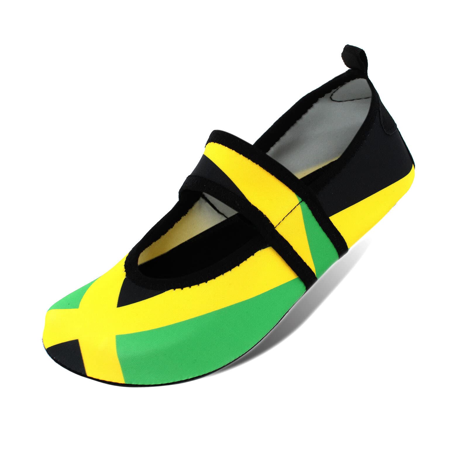 VOARYISAWater Shoes for Women Quick Dry Swim Beach Shoes Footwear for Sport Travel Dance Outdoor Surfing Yoga Exercise Jamaica Flag Caribbean Reggae Rasta