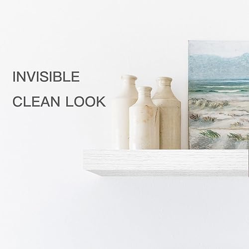 Vista 141 de QEEIG Estantes flotantes para pared de 23.6 pulgadas de largo, estante montado en la pared, baño, cocina, sala de estar, dormitorio, granja, B.