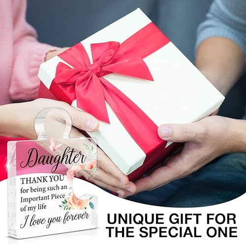 Miniatura 7 de Regalos para hija de mamá y papá, lindo padre, madre a hija, regalos de cumpleaños, Navidad, graduación, idea de regalo para mujeres y niñas, placa