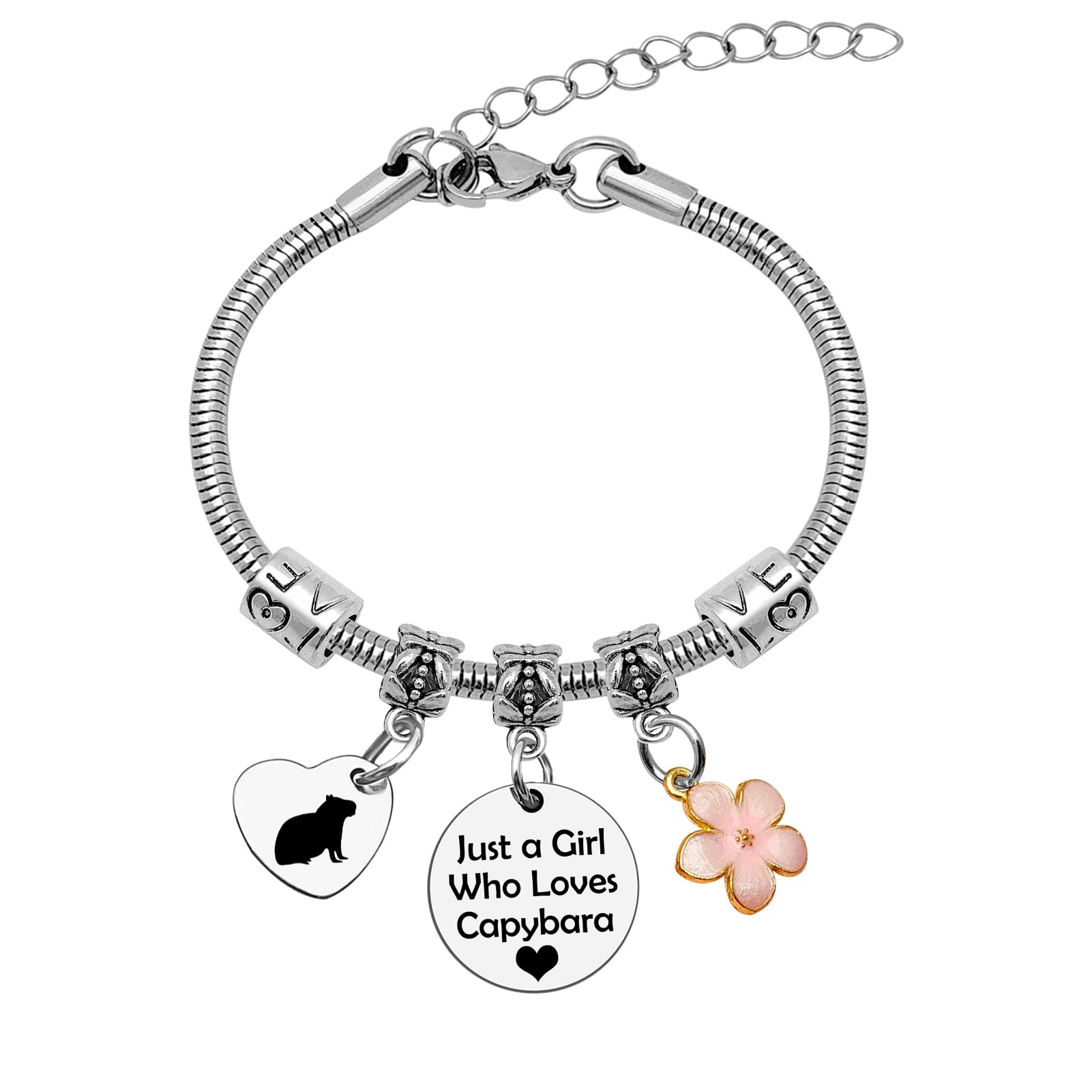 Mwphuy Capybara Gifts for Women Capybara Lover Gift Bracelet Animal Lover Gift for Best Friend Sister Her Rodent Pet Owner Bracelet Pet Theme Gifts