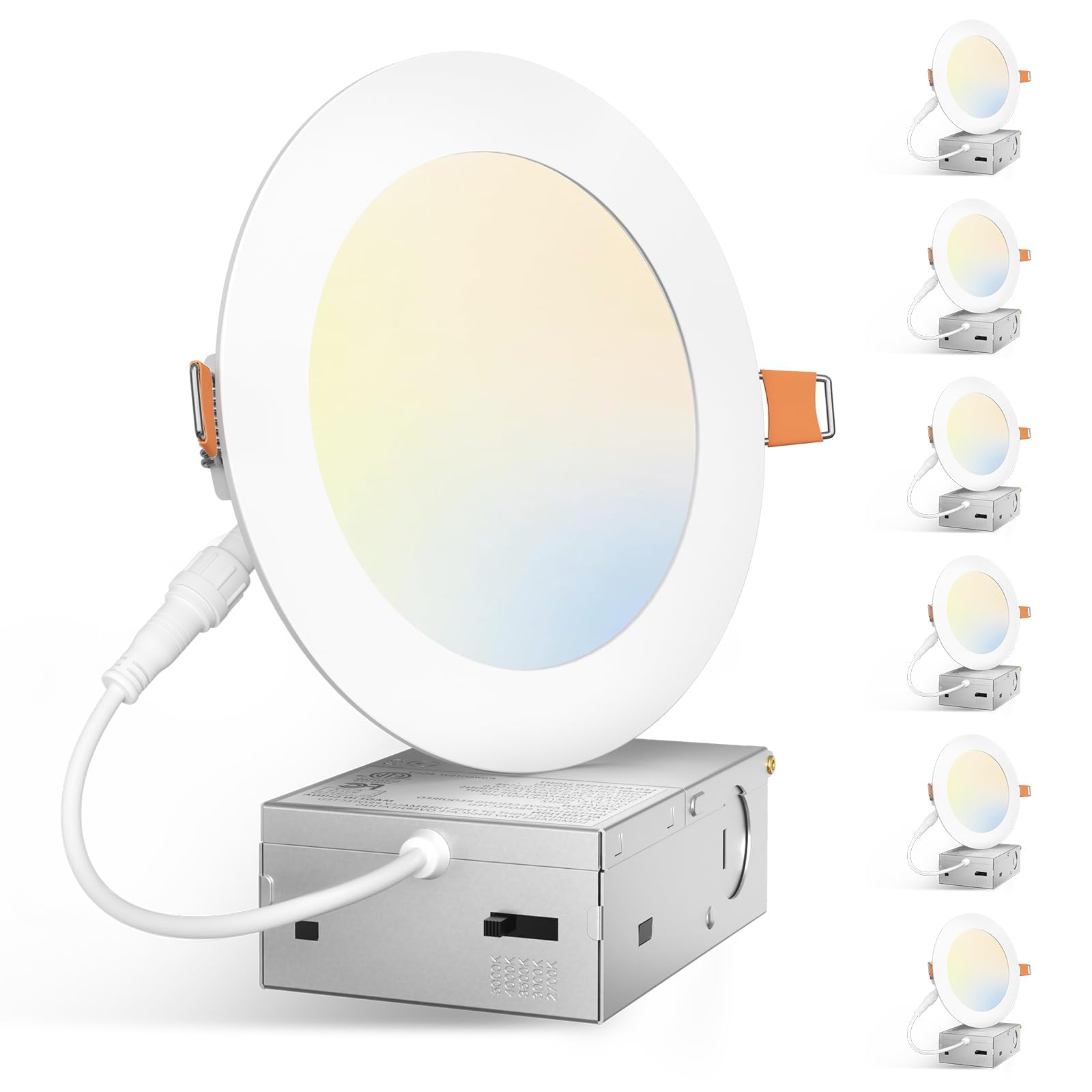 Amico 6 Pack 5 Inch 5CCT Ultra-Thin LED Canless Recessed - recessed lighting | Mubboo