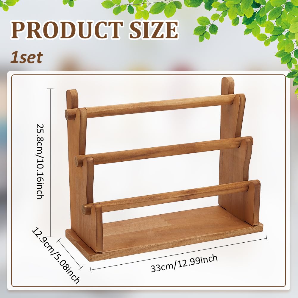 FINGERINSPIRE 3 Livelli Porta Braccialetti in Legno Peruviano Espositore per Braccialetti e Accessori per Gioielli Supporto