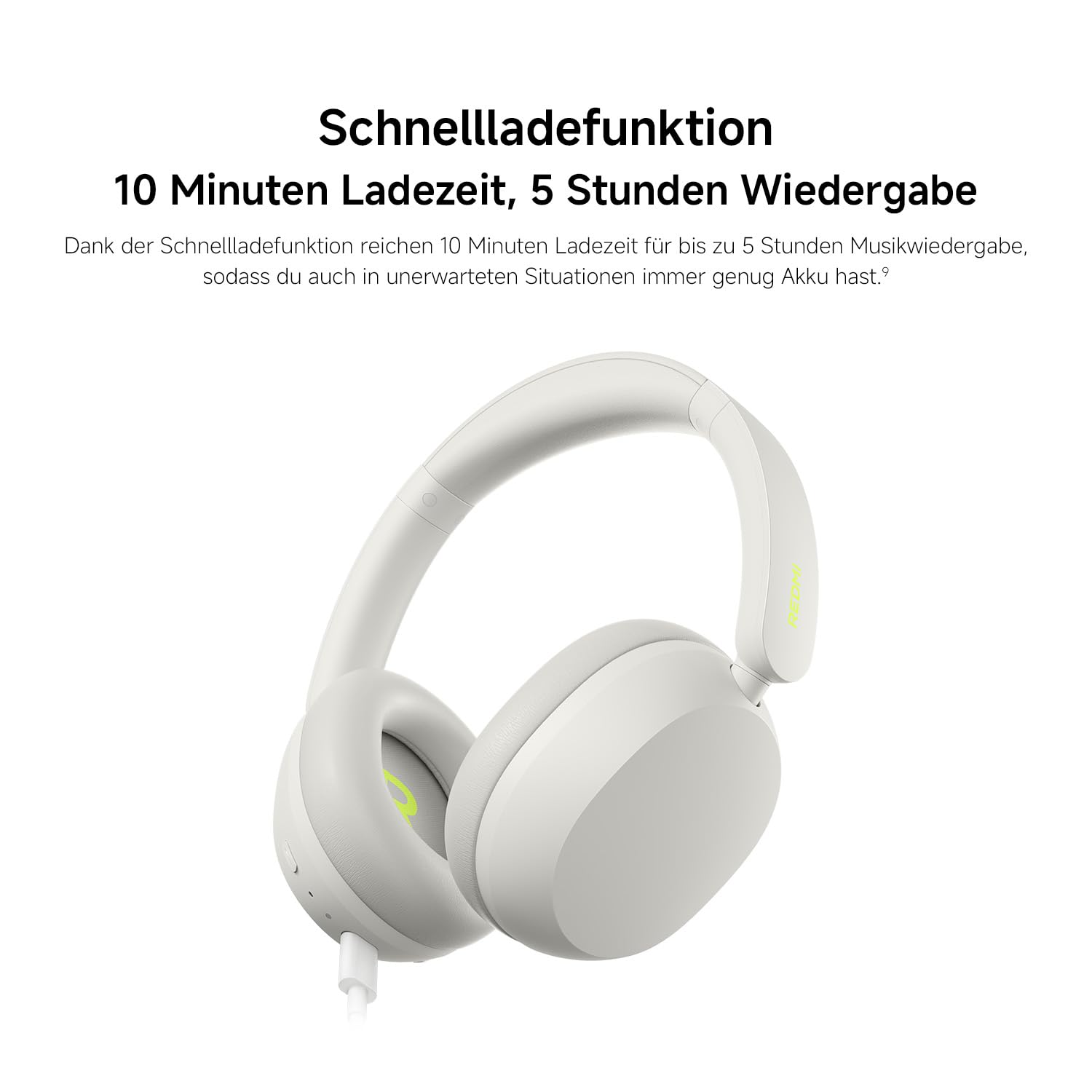 XIAOMI Redmi Headphones Neo Bluetooth Over-Ear-Kopfhörer, 42 dB Adaptive Aktive Geräuschunterdrückung, Kabellos, bis zu 72 Std. Akku, Hi-Res Audio, Power Bass, 3-Mikrofon-KI-Anrufe, Fast Pair, Schwarz