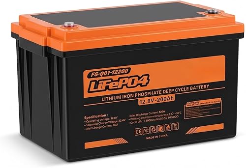 Fivestar LiFePO4 Deep Cycle Battery,12.8V 200Ah, Lithium Iron 3000+ Cycle Life