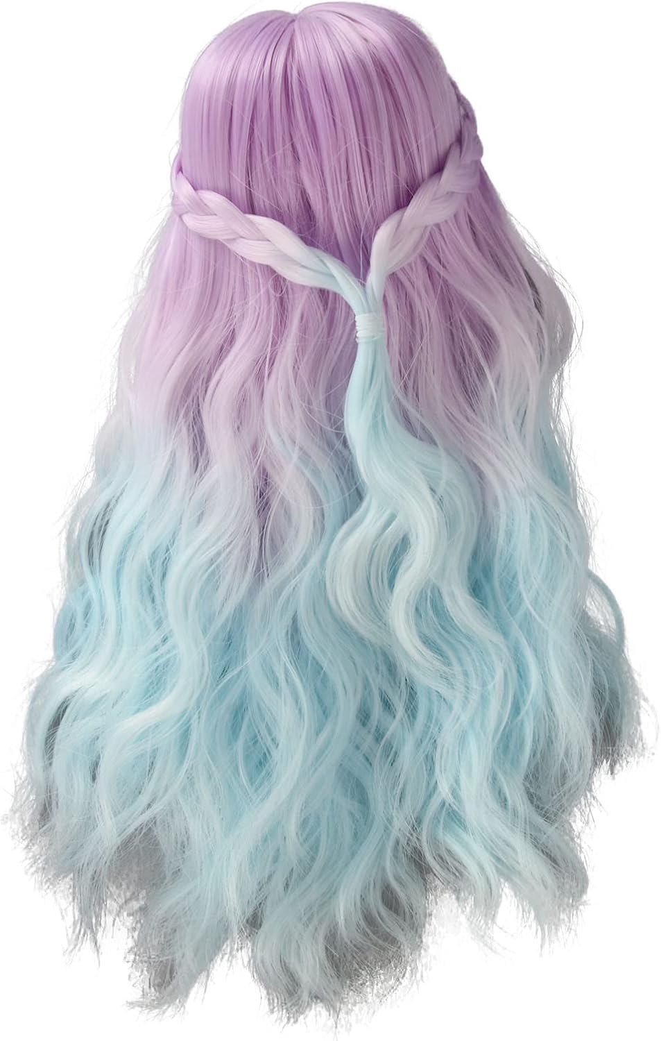 1/6 BJD Doll Wig, Gradient Colors Curly High Elasticity Smoothing Fairy Doll Hair Replacement for 6.1-6.7in Doll Head (Gradient Purple)