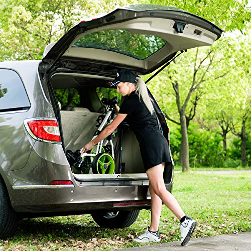Tangkula Golf Push Cart With Seat, Lightweight Folding 3 Wheels Golf Pull Cart, Golf Trolley With Scoreboard Bag Foot Brake, Cup & Umbrella Holder, Height-Adjustable Handle, Golf Push Pull Cart #TOP3