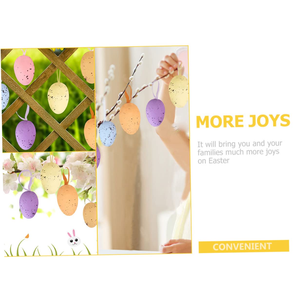 Cabilock 90 Pièces Oeufs De Pâques Artisanat Oeuf De Pâques Oeuf De Pâques Pailleté Suspendu Oeuf De Pâques Ornements De Pâques pour Arbre Décoratif Décor De Pâques Ornements Décoratifs