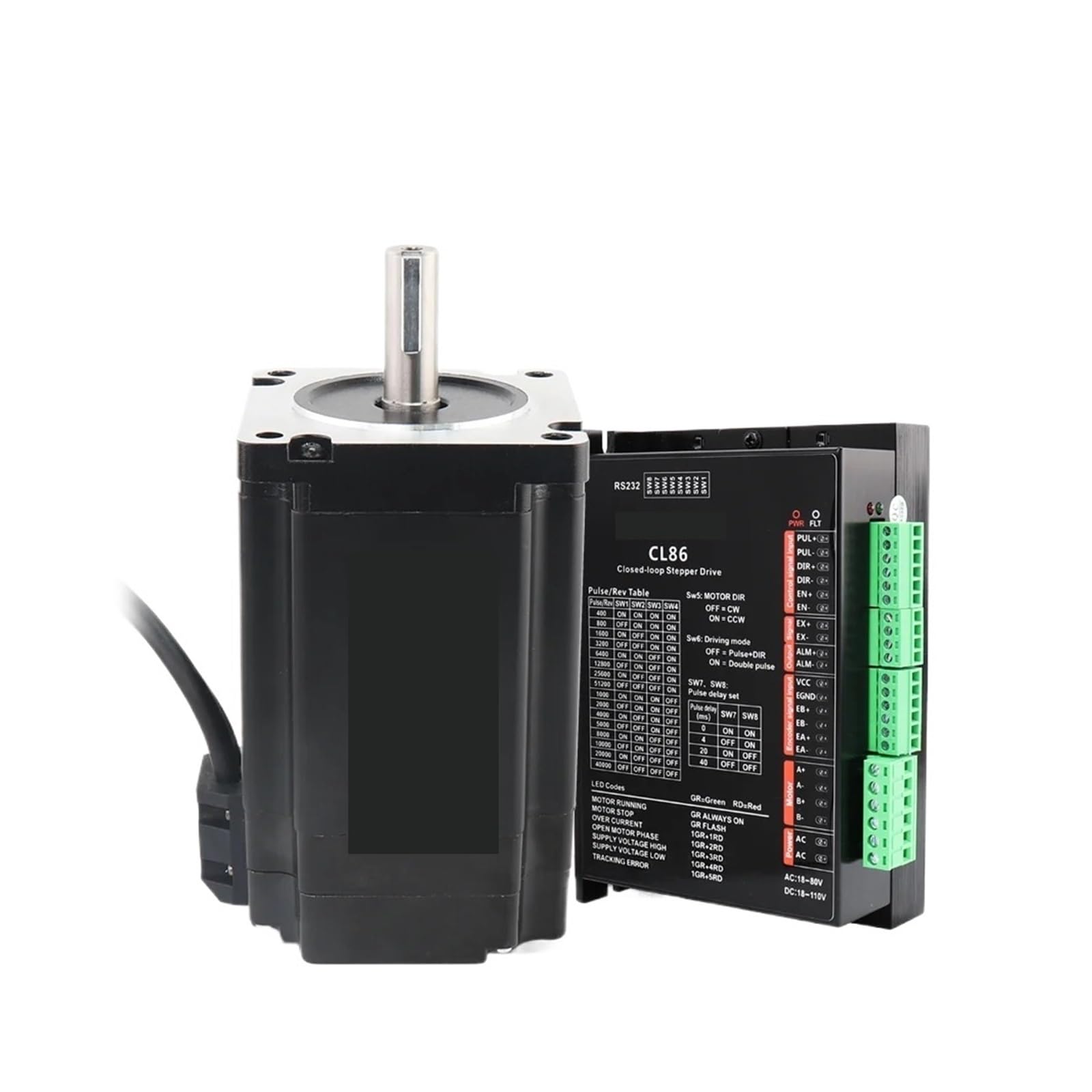 Motor NEMA34 CNC 86EH118A6001 et driver CL86 closed loop servo pour axe de fraisage