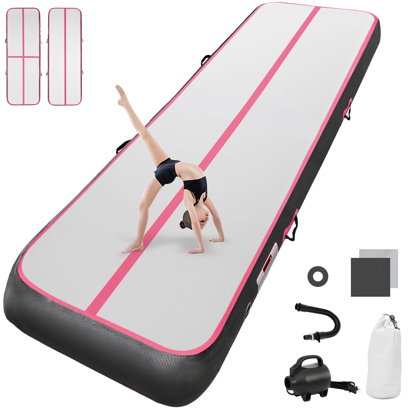 airtrack matte ginnastica artistica 10cm/20cm Spessore 3/ 4M / 5M / 6M tappeto ginnastica Tappetino da Ginnastica Gonfiabile Artistica Materasso Yoga Taekwondo con Pompa elettrica