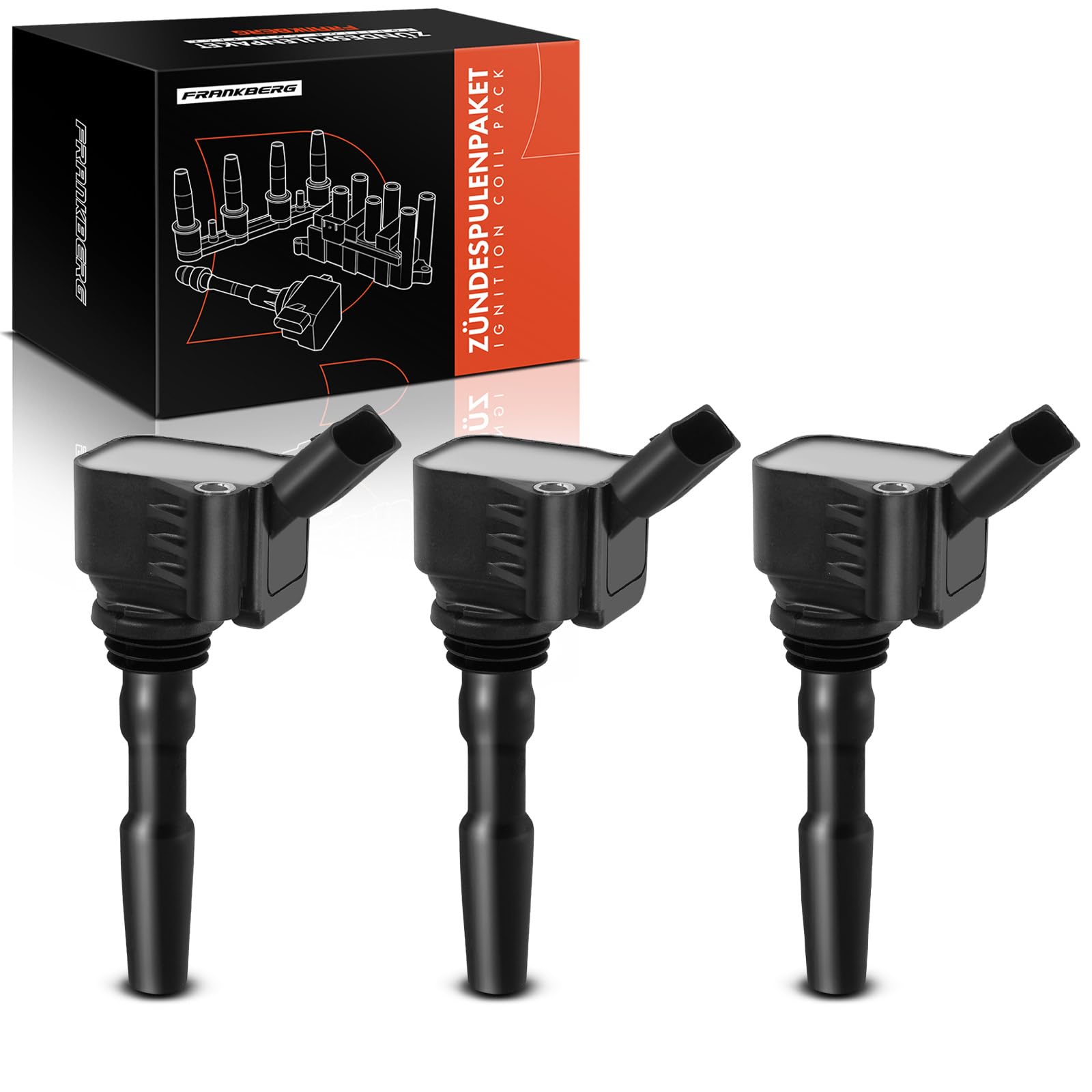 Frankberg 3x Bobina di accensione Benzina per Alltrack IV Golf Spotsvan Golf VII Load UP Alltrack/Variante T.C.R.O.S.S UP 1.0L 1.2L 1.4L Benzina 2012-2020 04C905110B