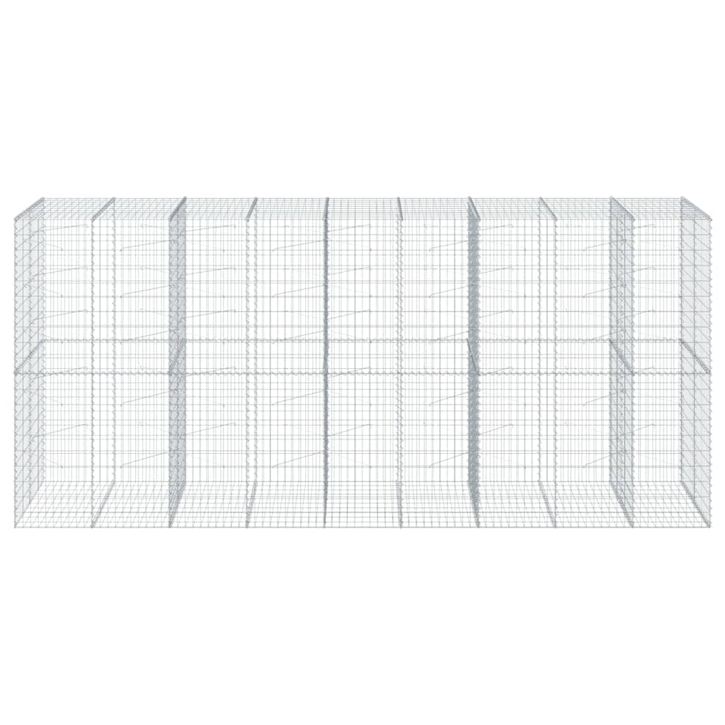 Gabionenkorb mit Deckel, 450 x 100 x 200 cm, Eisen, verzinkt | Montage ohne Werkzeug, Abstandshaken inklusive, vielseitig für Garten und Zaun