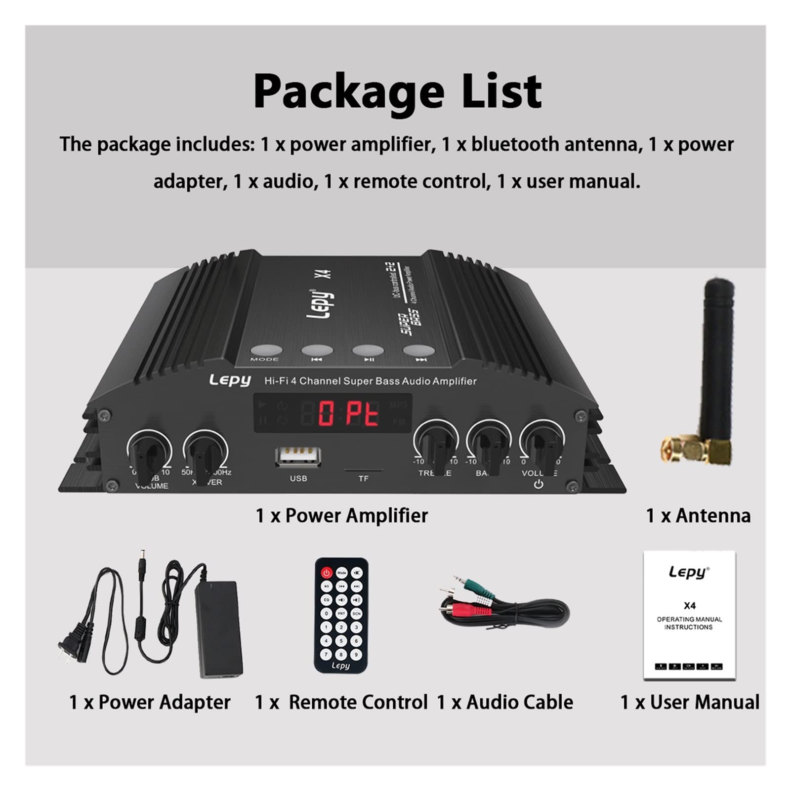 Amazon.co.jp: 多機能オーディオアンプ 2400W 4CH車のオーディオ