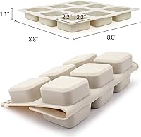 Vista 6 de Hedume 4 Pack Silicone Soap Molds, 9 Cavities Square Soap Mold DIY Handmade Silicone Mold for Soap Making, Pudding, Muffin, Loaf, Brownie, Cornbread