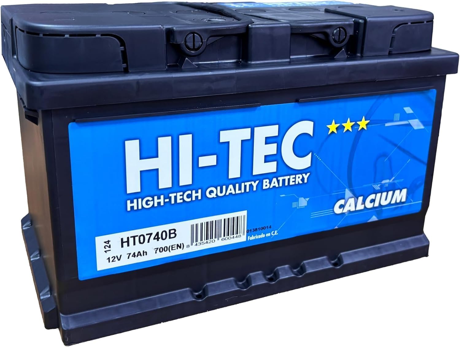 Batería de coche 75 Ah 640 Amp. 24 Meses de Garantía. Maxima Potencia. Primer Fabricante Europeo.