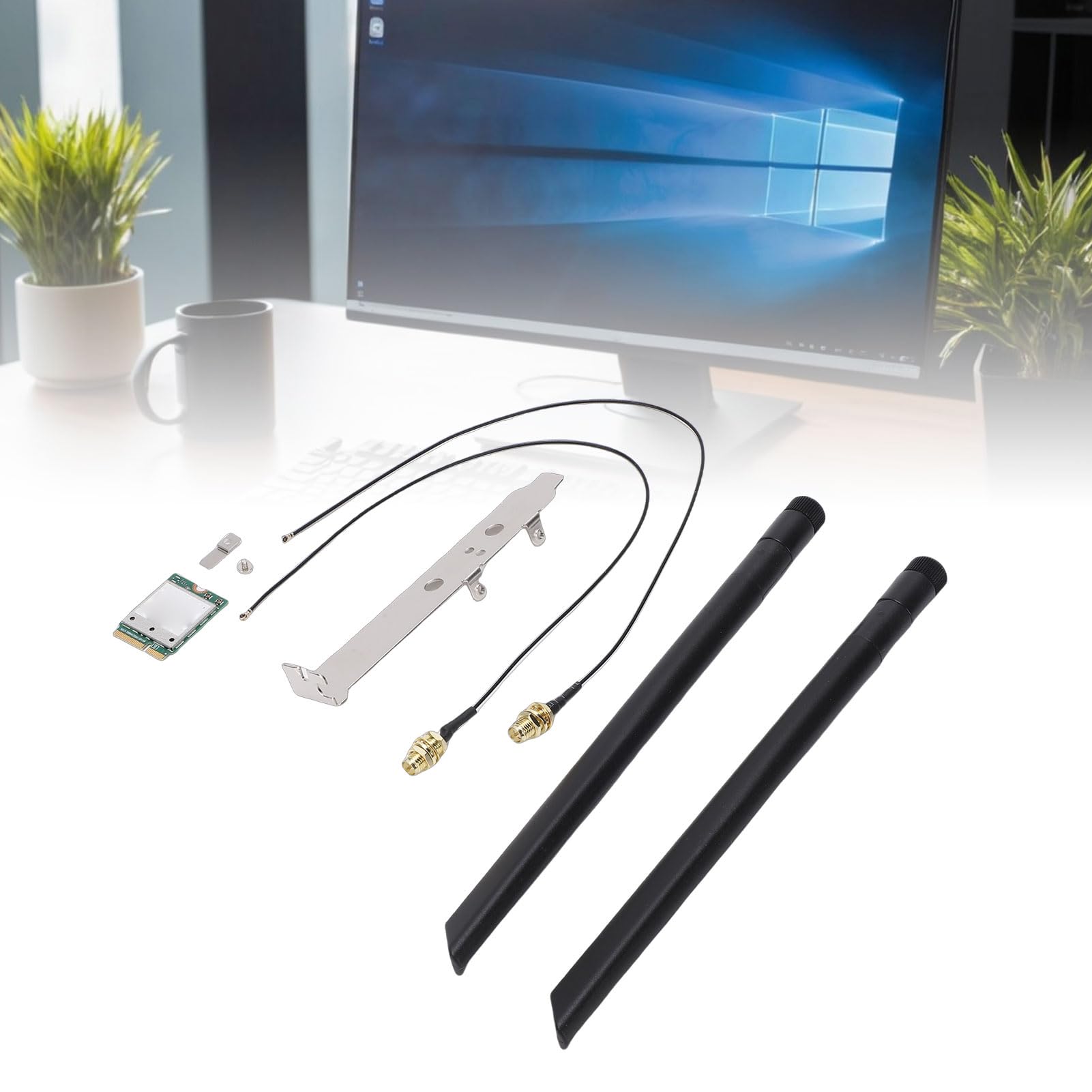 Adattatore Wireless di Rete a 3 Bande Ad Alta velocità per Scheda Wireless WiFi 7 per 11 5,8 Gbps con Doppia Antenna Esterna