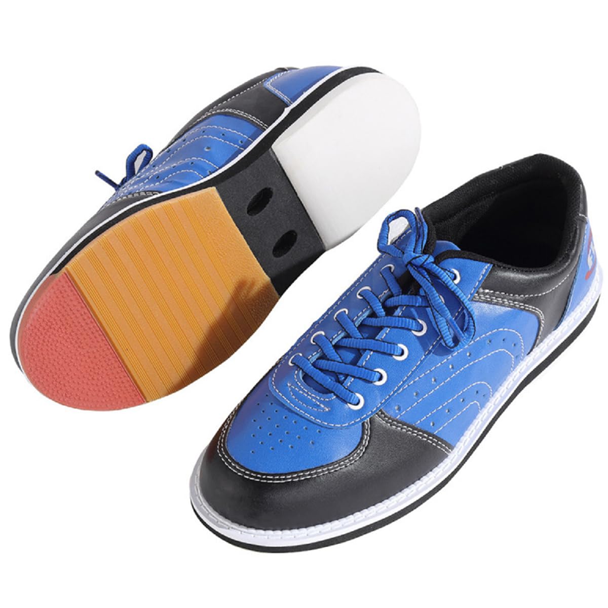 Herren Bowlingschuhe Leichte rutschfest Schnürung Bowl Sneakers Bequeme Atmungsaktive Gleitsohlen Für Rechtshänder