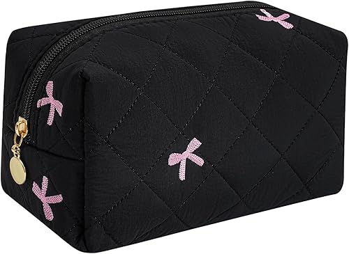 Miniatura 51 de Bolsa de maquillaje de viaje para mujeres y niñas, bolsa de maquillaje con cremallera, flores florales, organizador de maquillaje, bolsa de tela de