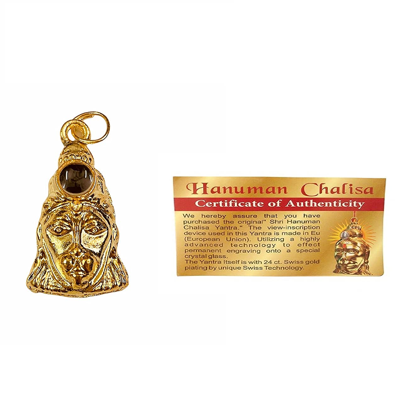 Golden Drops Metal Shri Hanuman Chalisa Yantra Locket with Certificate Hanuman Chalisa Kawach Pendant without box