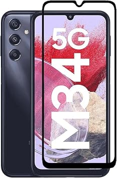 PSR aksesuar 5G Tam Kapatan Tamperli Cam Ekran Koruyucu K r lmaz Cam Samsung Galaxy M34 ile uyumlu