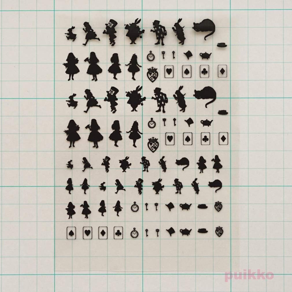 レジン封入用フィルム 不思議の国のアリス シルエット 縮小版 デコ素材 通販 Amazon