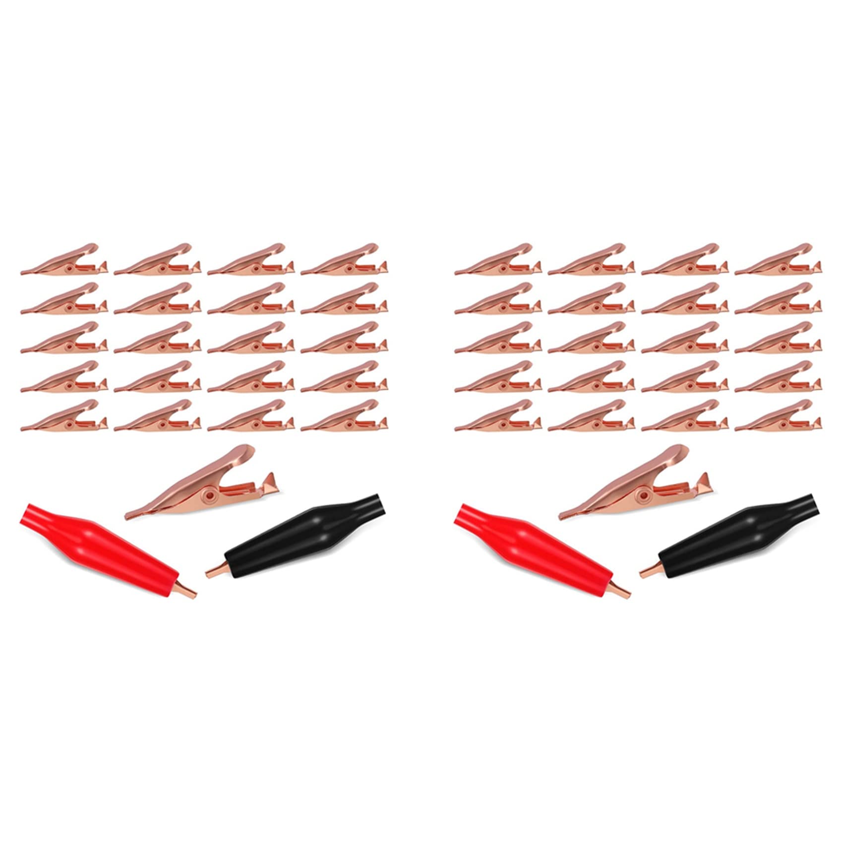 Jnchdghwa Gold 40 Mini Toothless Alligator Test Clips,Solid Copper Clips Electrical, 5Amp With Protective Insulation Cover For Solder