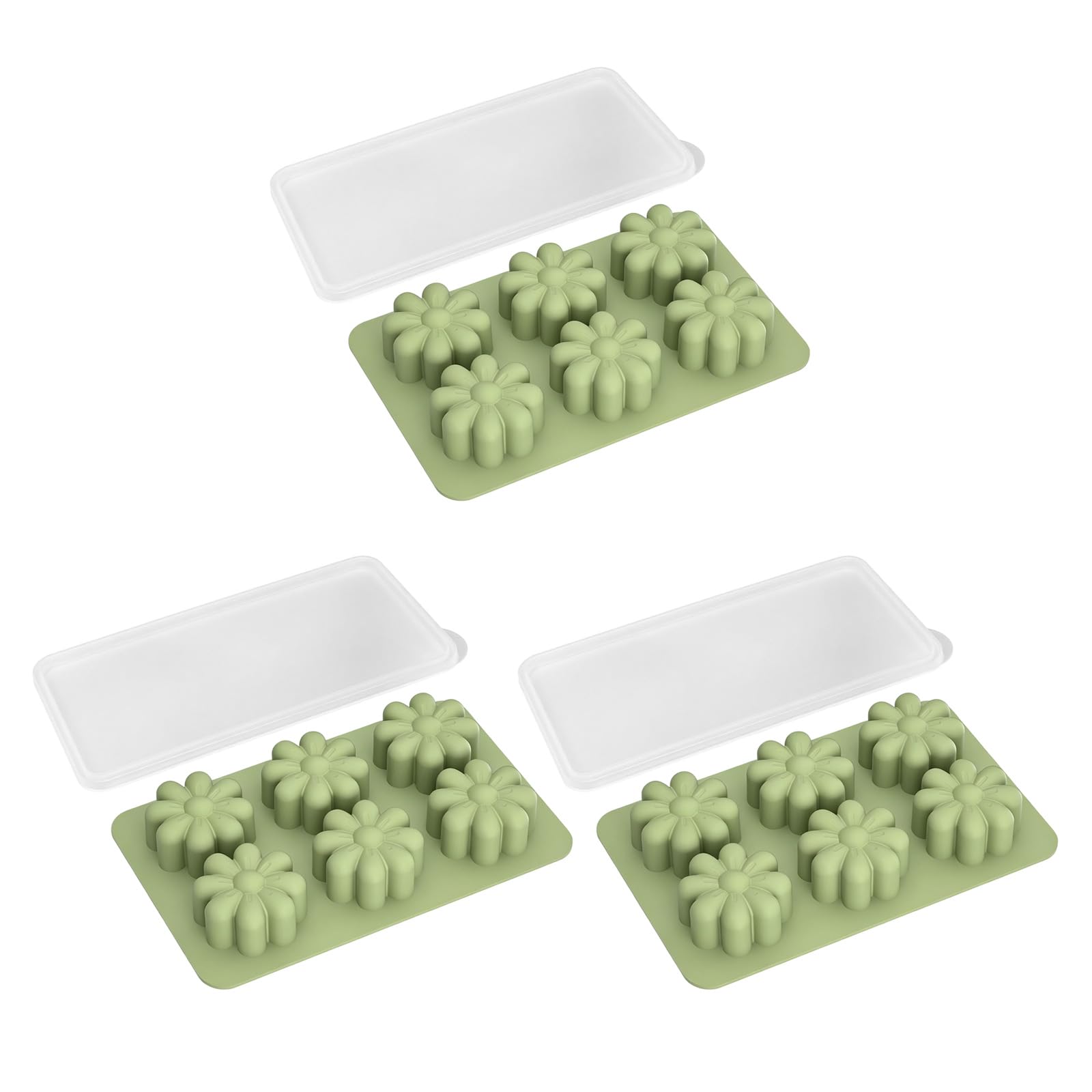 Elnwnnkc 3Pcs Silicone Flower Mold 6 Cavity Soap and Chocolate Tray for Candy Shaping and Soap Projects At Home Use