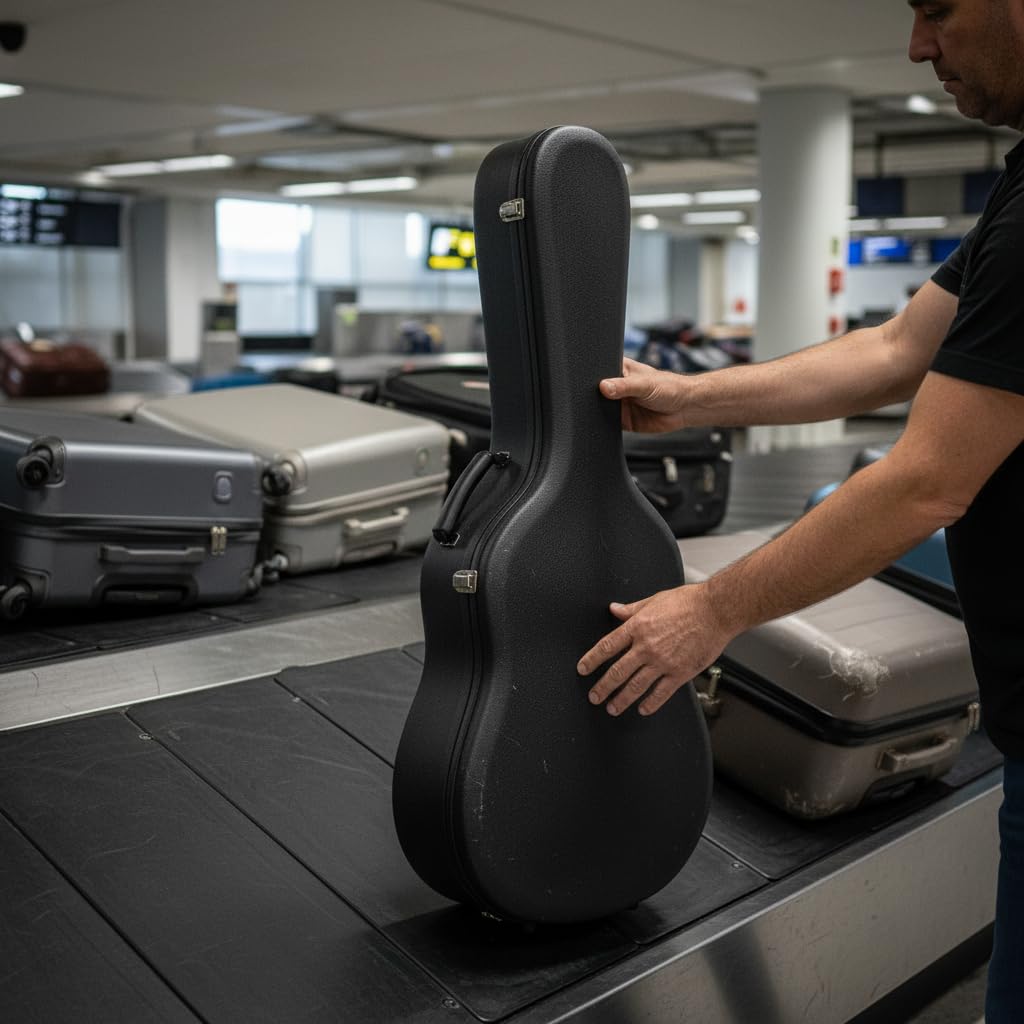 Funda rígida Impermeable para Guitarra, Estuche Protector Viaje para Guitarras 39 y 40/41 Pulgadas, Negro, 39 Pulgadas, Negro