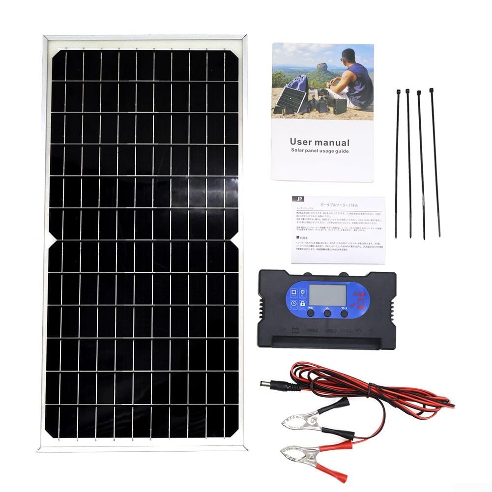 Pannello solare monocristallino da 17 W, 12 V, resistente alle intemperie (30 A)