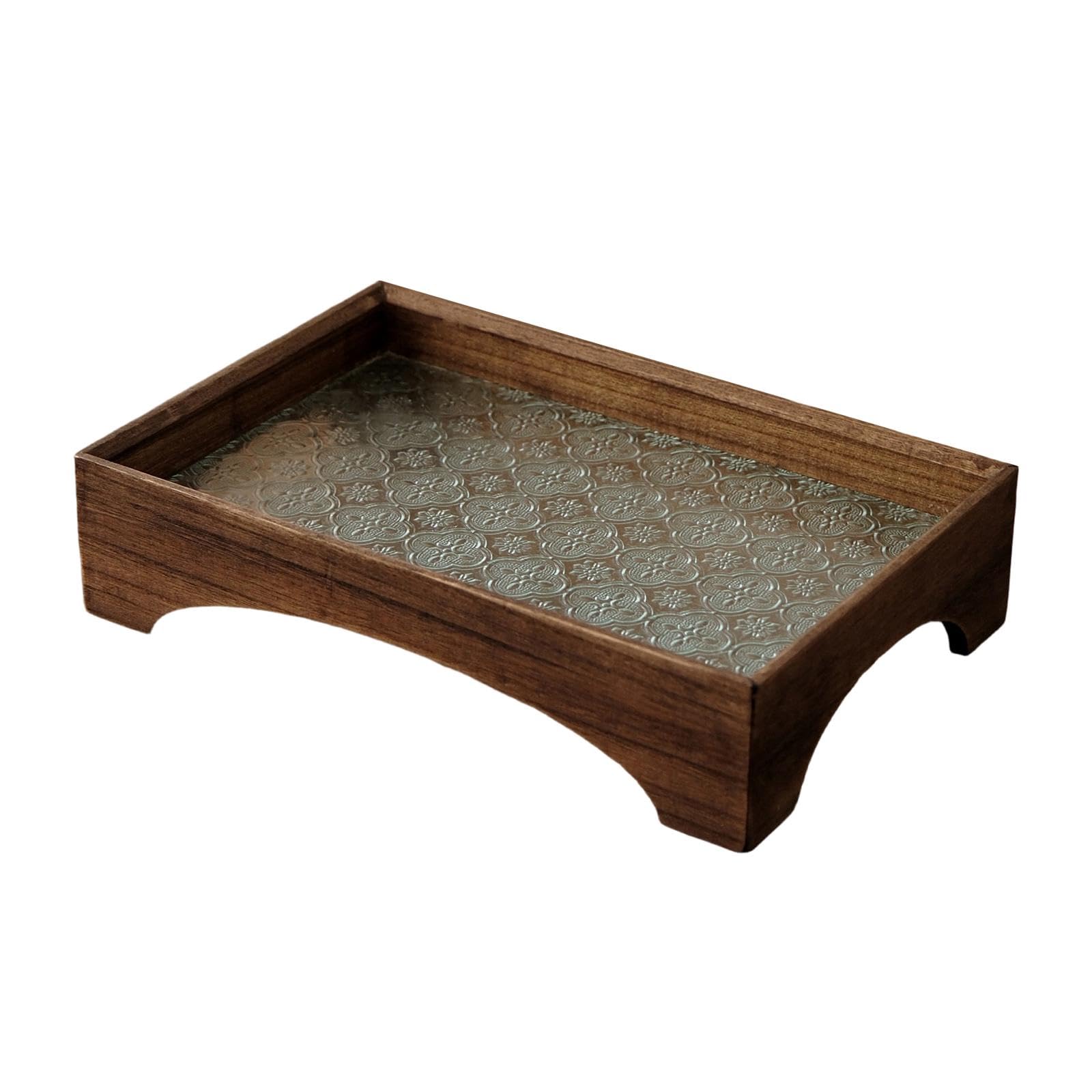 Bandeja, for Servir Nueces y Dulces, for, Organizador de Escritorio, Almacenamiento for Baño Hecha Madera Vidrio for Frutas Secas, 20 cm x(30cmx20cm)