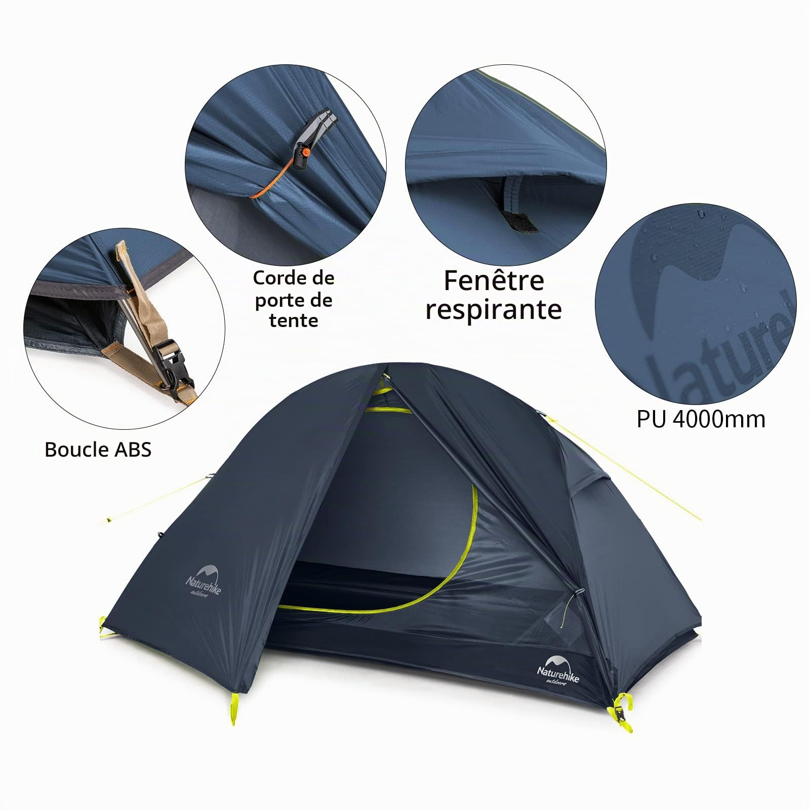 Naturehike Tente de Trekking Autoportante Ultralégère pour 1 Personne 3 Saison pour Camping Randonnée Vacances en Plein air