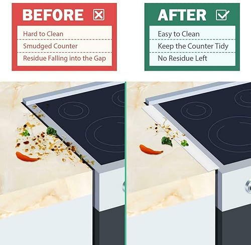 Miniatura 6 de Cubierta de silicona para huecos, 1 unidad de 21 pulgadas que sella derrames entre mostradores, electrodomésticos, secadoras, estufas, lavadoras y